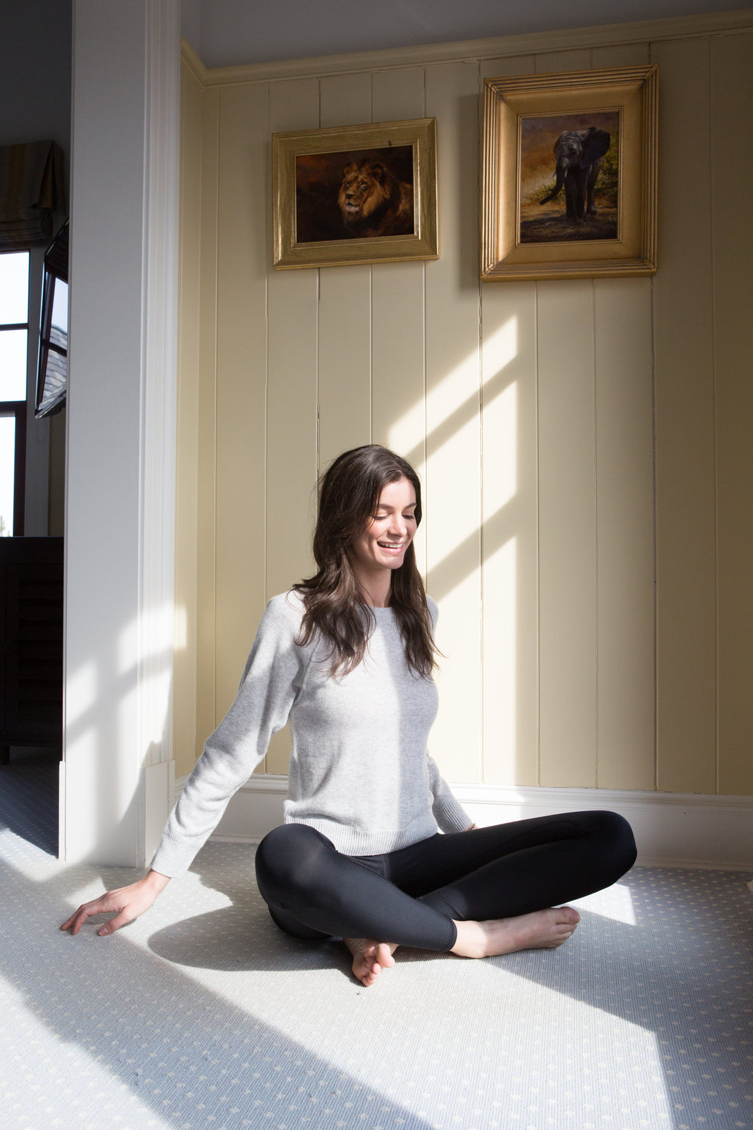 Jill Cashmere Sweatshirt- Foggy