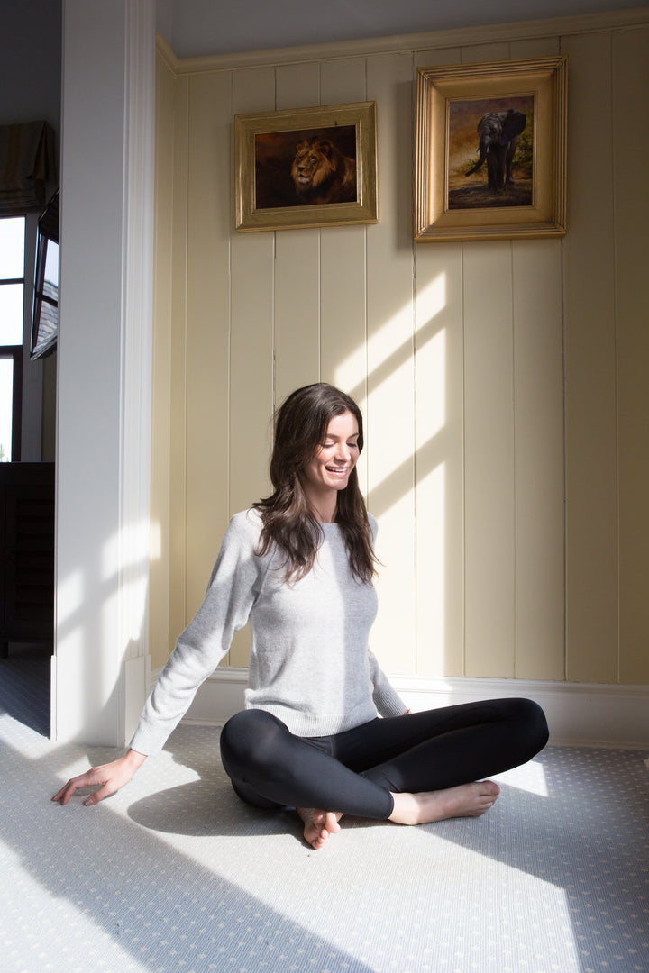 Jill Cashmere Sweatshirt- Foggy