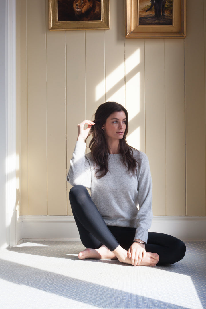 Jill Cashmere Sweatshirt- Foggy