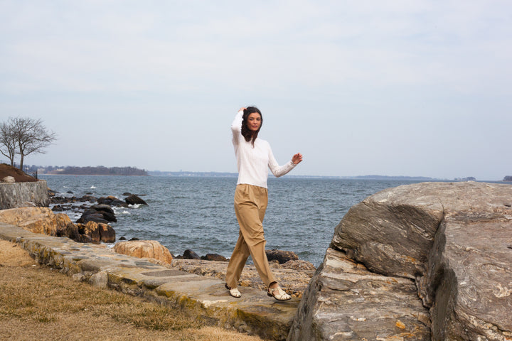 Stewart Cashmere Cable- Chalk