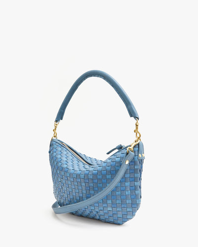 Petit Moyen Messenger - Light Blue/ Denim Woven Checker