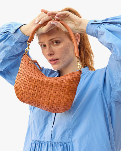 Petit Moyen Messenger- Natural Woven Checker