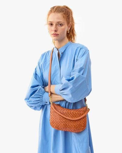 Petit Moyen Messenger- Natural Woven Checker