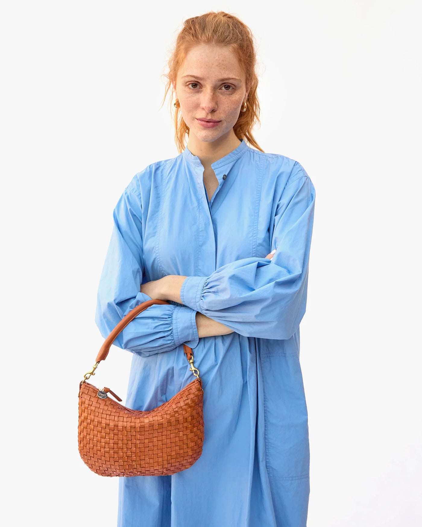 Petit Moyen Messenger- Natural Woven Checker