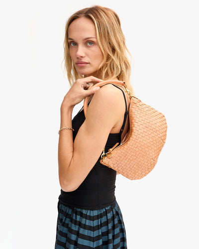 Petit Moyen Messenger - Bisque Woven Checker