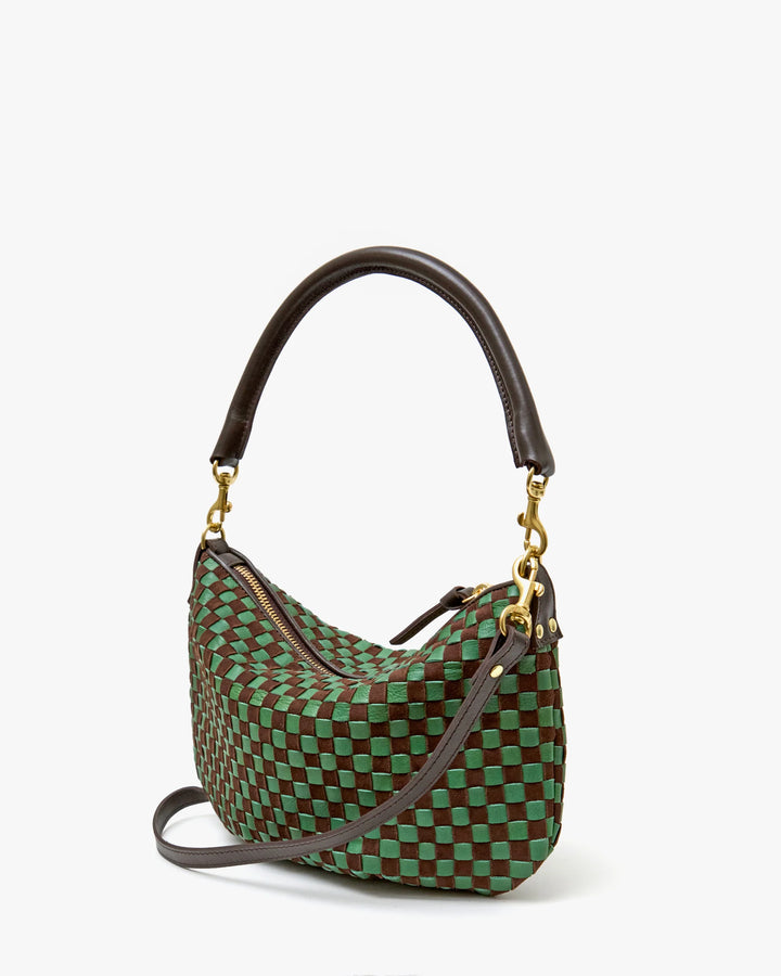 Petit Moyen Messenger - Deep Pine/Chocolate Woven Checker