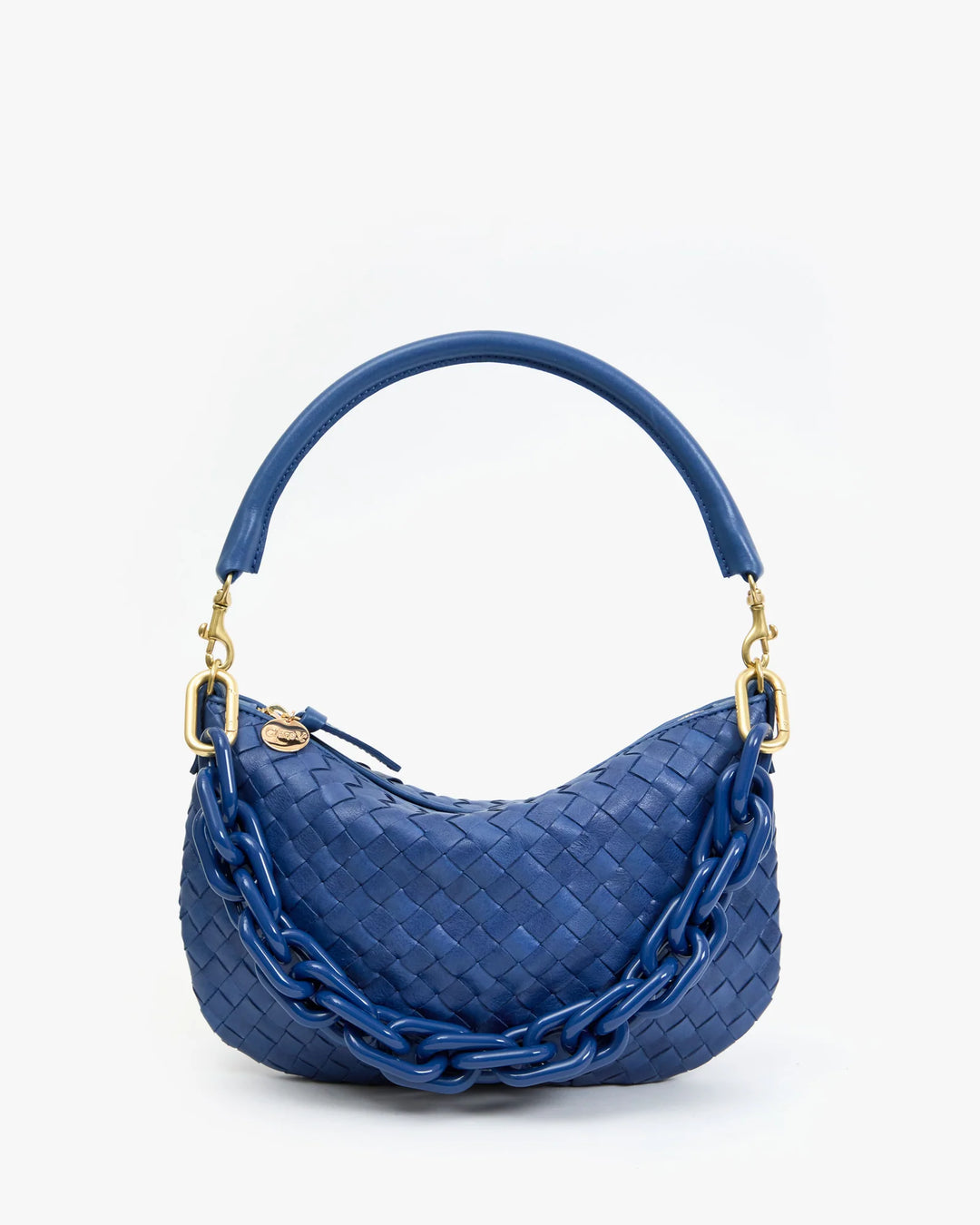 Petit Moyen Messenger - French Blue Diagonal Woven