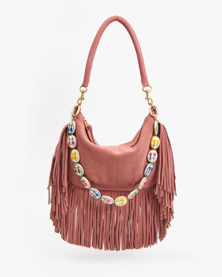 Petit Moyen - Rose Clay Suede Fringe