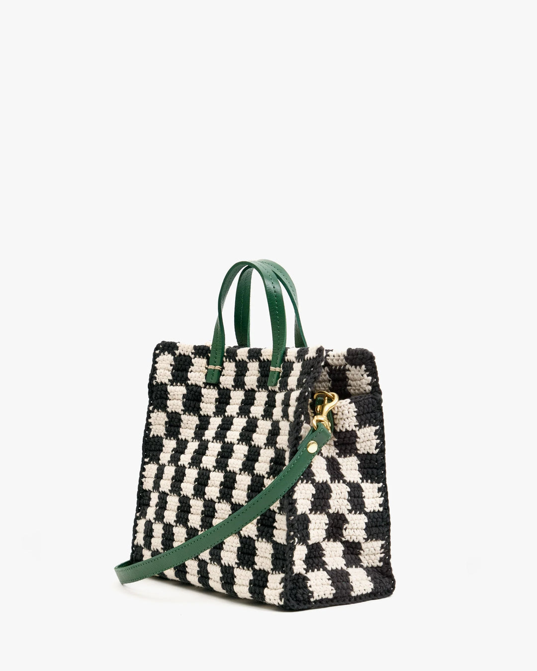 Petit Summer Simple Tote - Black/Cream Crochet Mini Checker