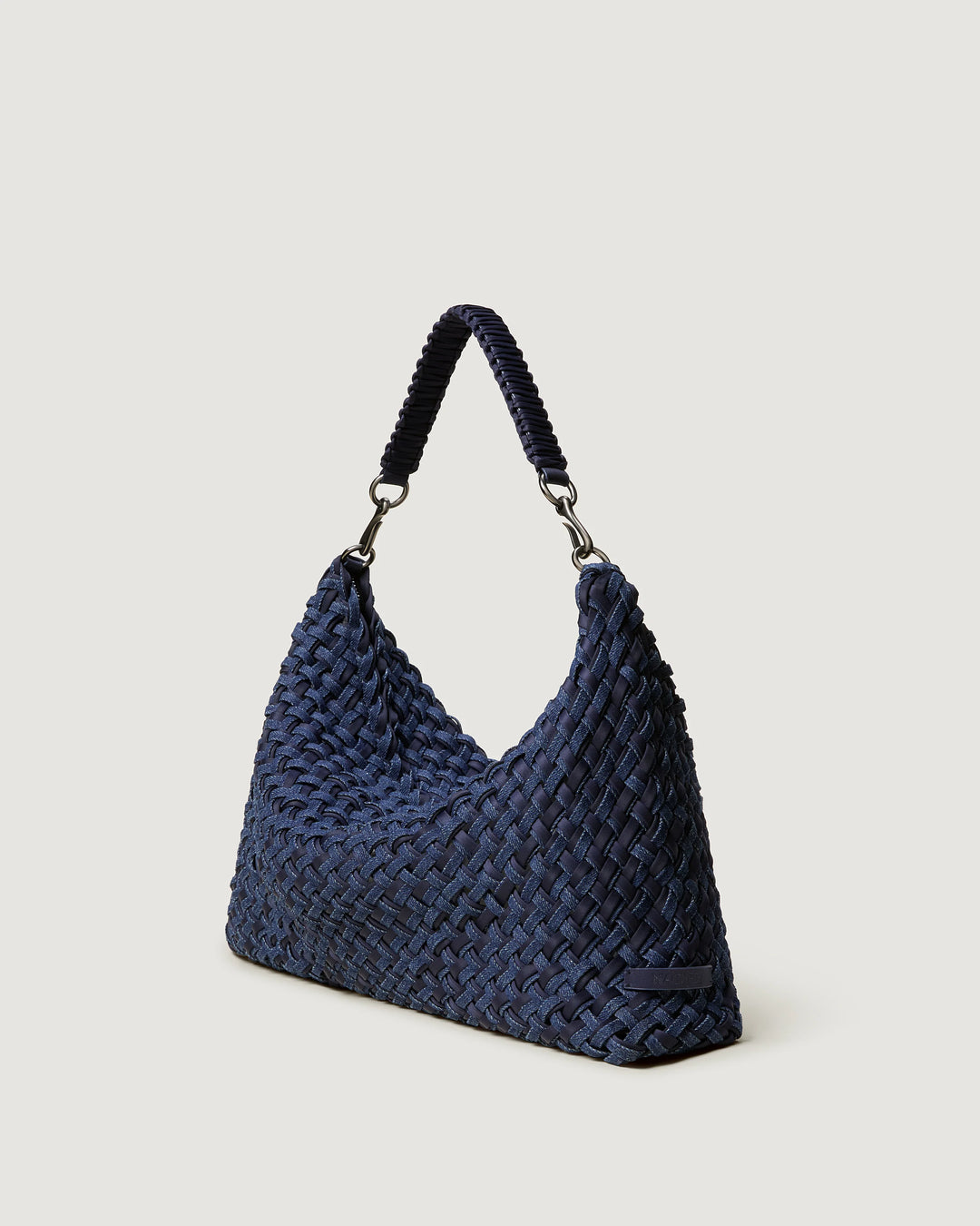 Porto Medium Half-Moon Bag Double Weave Denim - Indigo