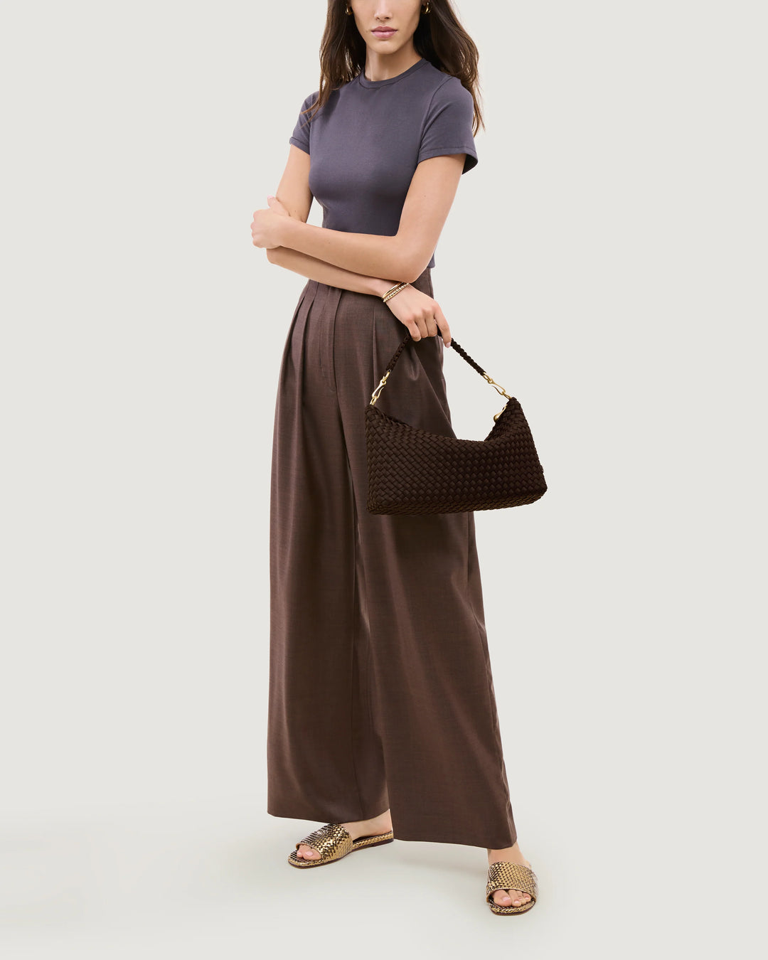 Porto Small Half-Moon Bag - Chocolate