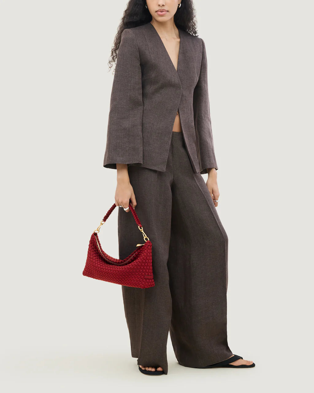 Porto Small Half-Moon Bag - Rosso