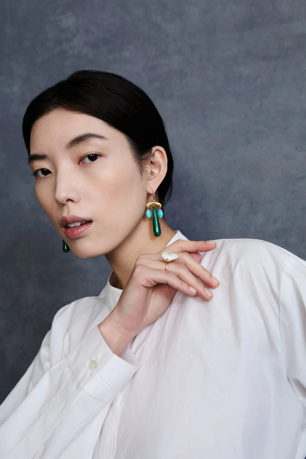 Dragonfly Chandelier Earrings - Malachite
