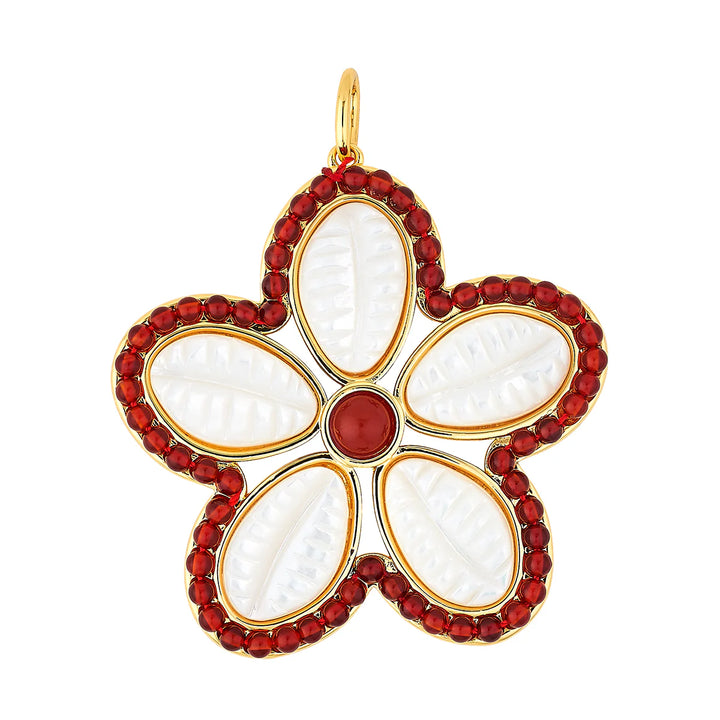 Puka Shell Pendant - Carnelian
