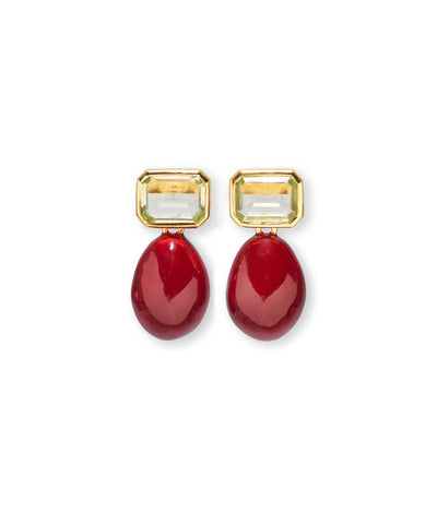 Bean Earrings - Burgundy