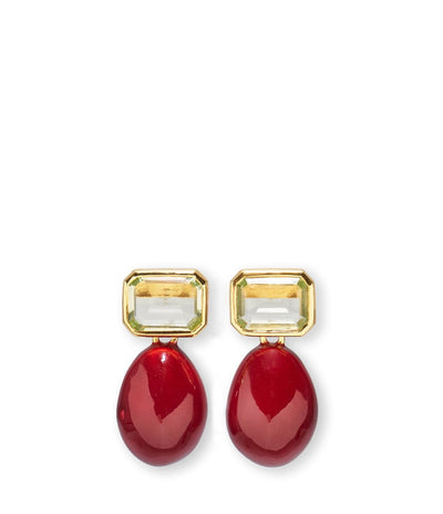 Bean Earrings - Burgundy