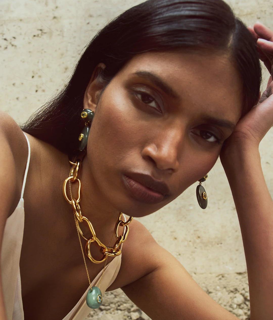 Dorothy Earrings - Green Jade