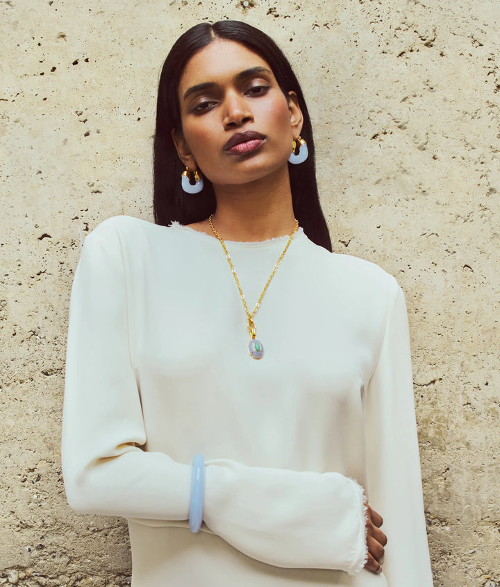 Organic Hoop - Marbled Blue Lace