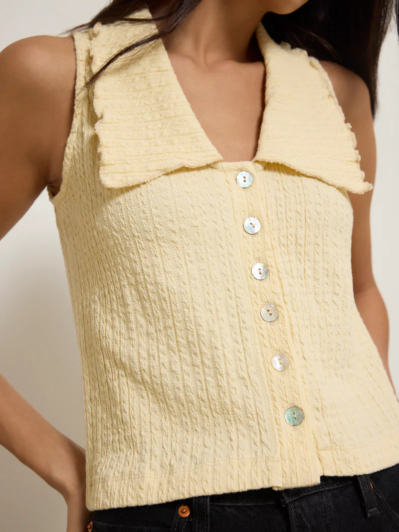 Rae Collared Tank - Banana