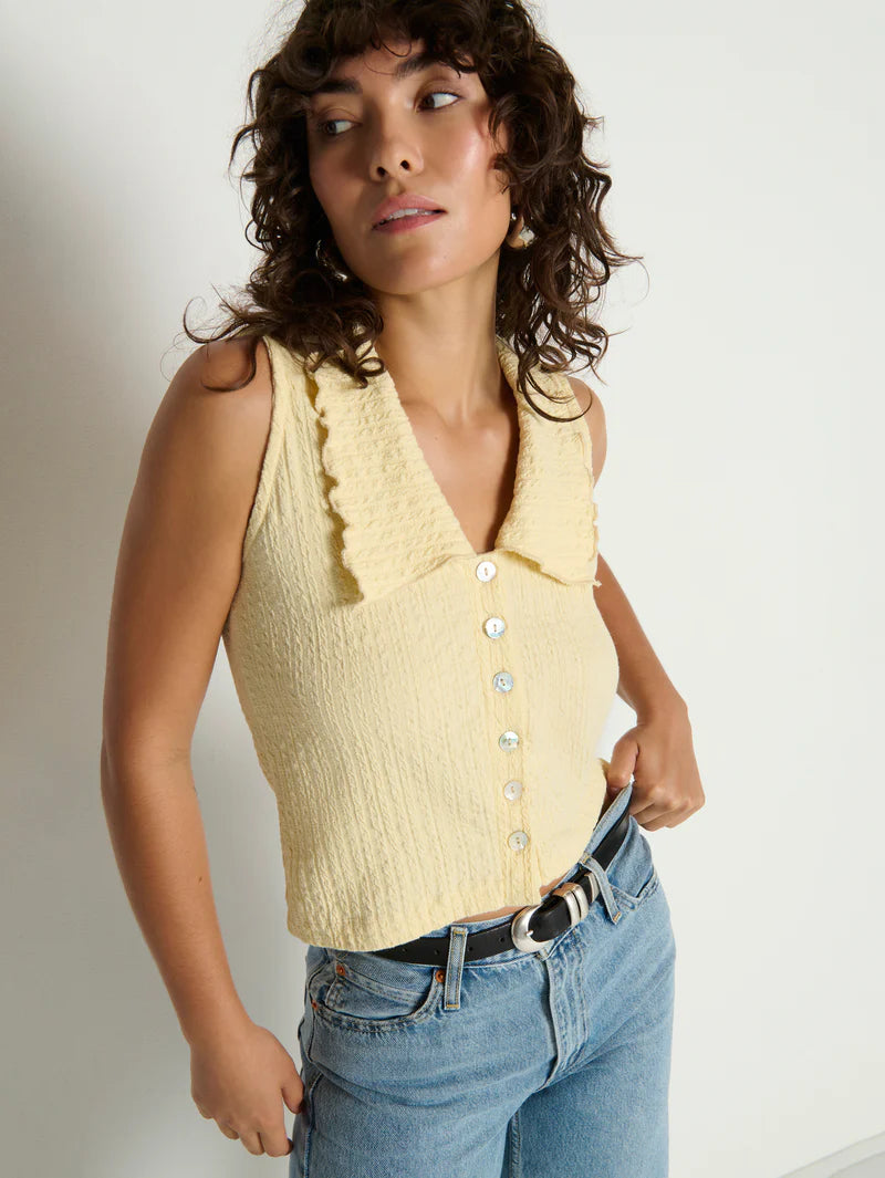 Rae Collared Tank - Banana