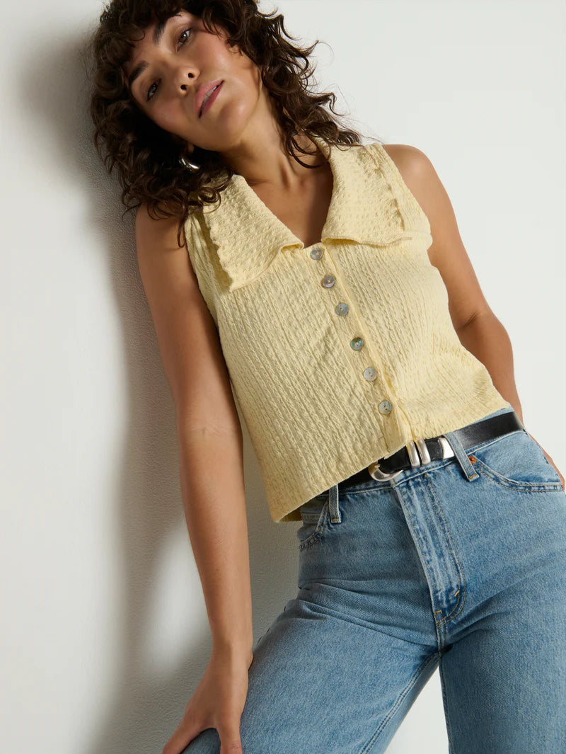 Rae Collared Tank - Banana
