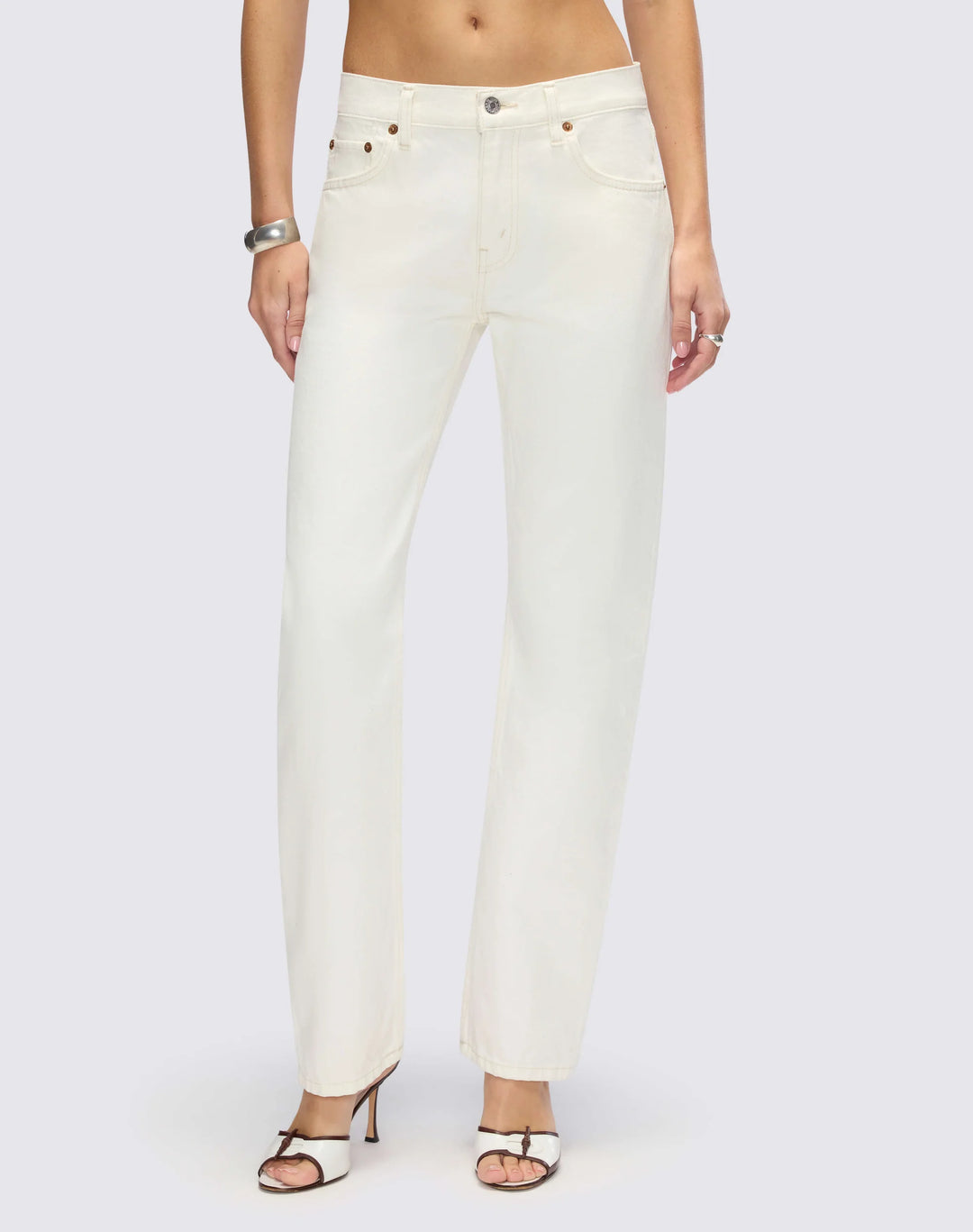 Mid Rise Blondie Crop - Crema