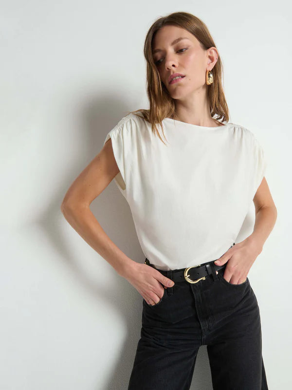 Rebecca Boatneck Tee - Porcelain