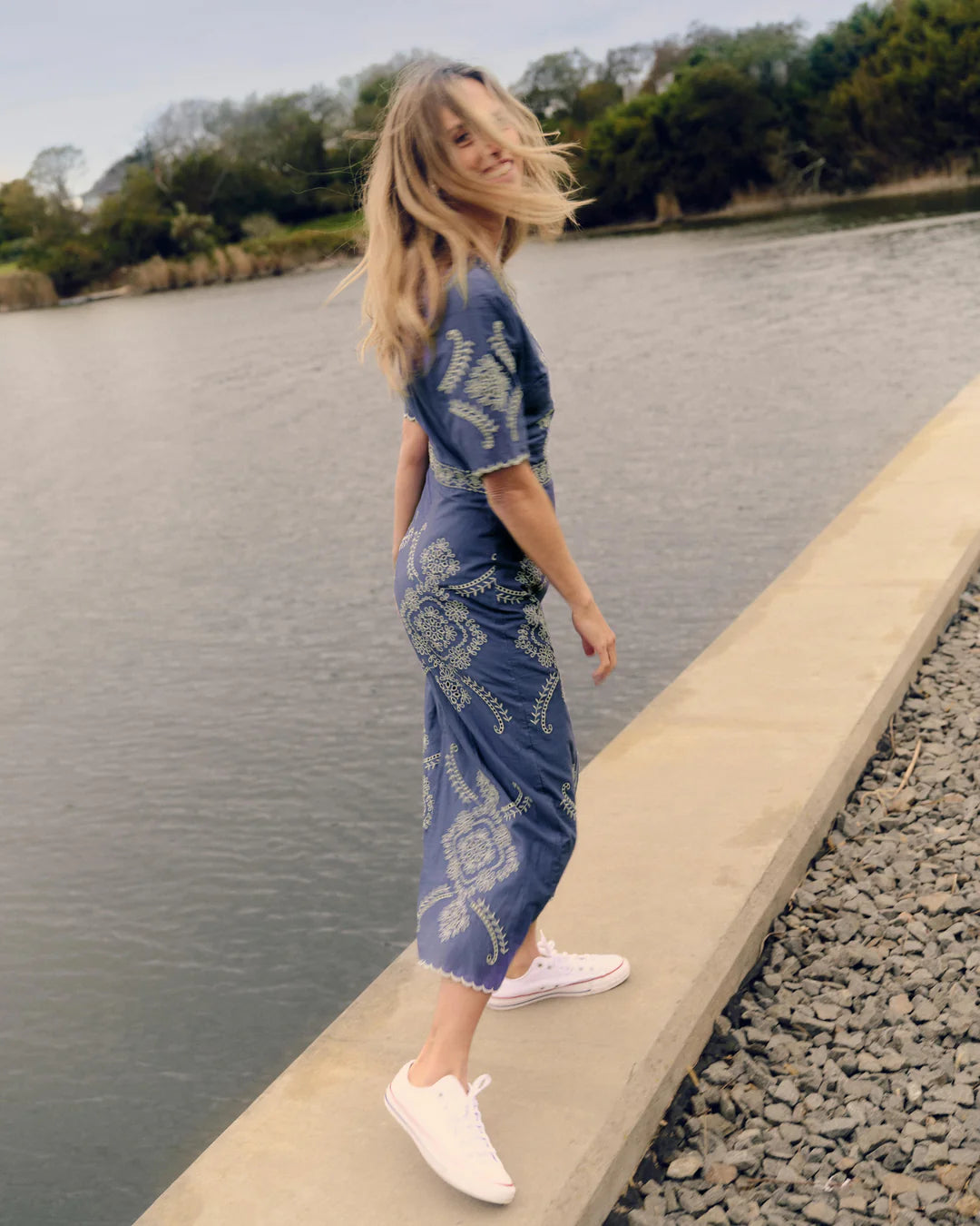 Bobbi Midi Dress - Indigo
