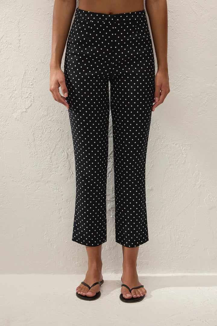 Iria Capri Pant - Lola Polka Dot Black Cream