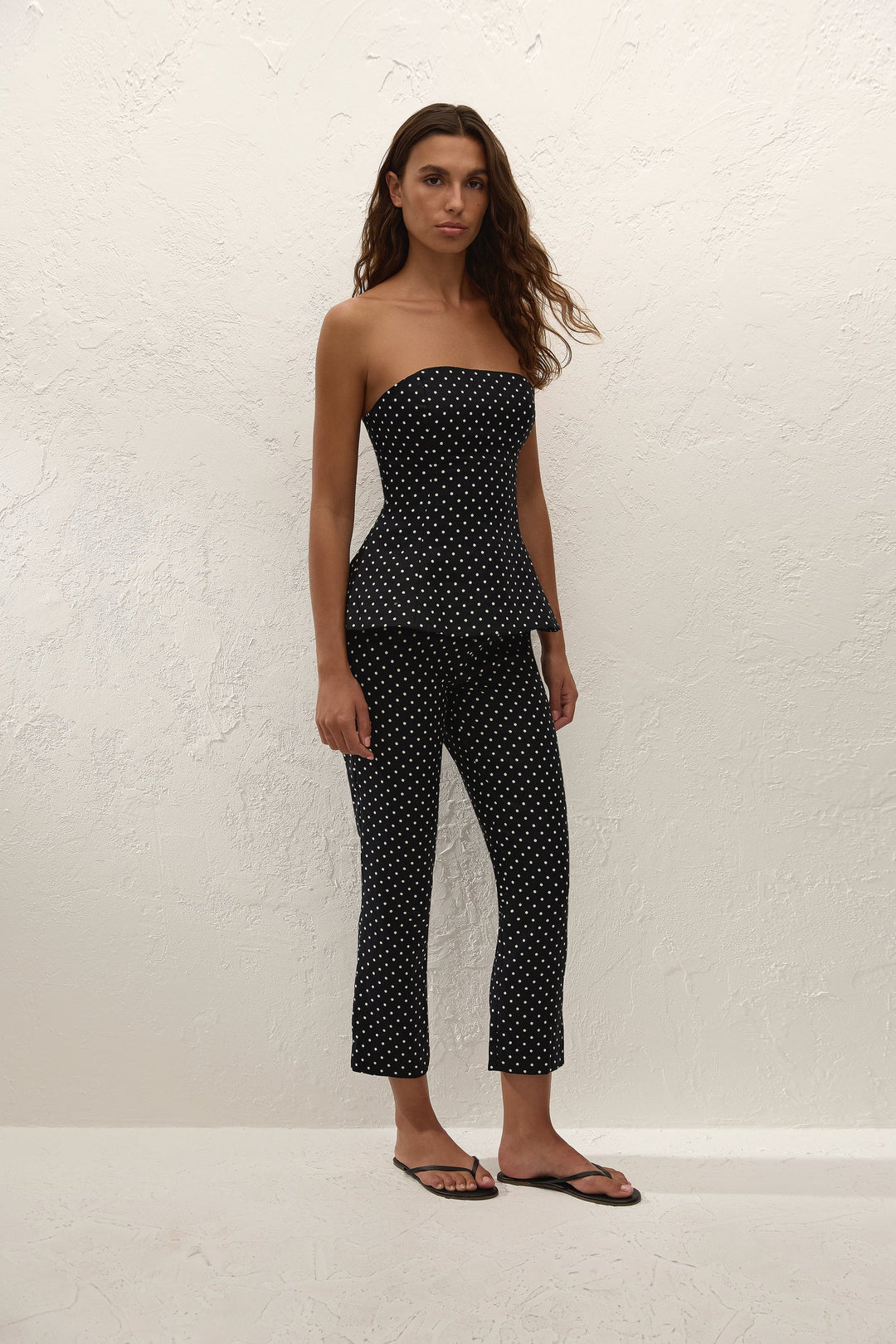 Iria Capri Pant - Lola Polka Dot Black Cream