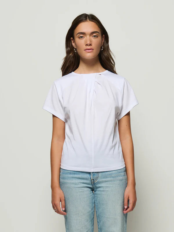 Salonie Pleated Tee - White