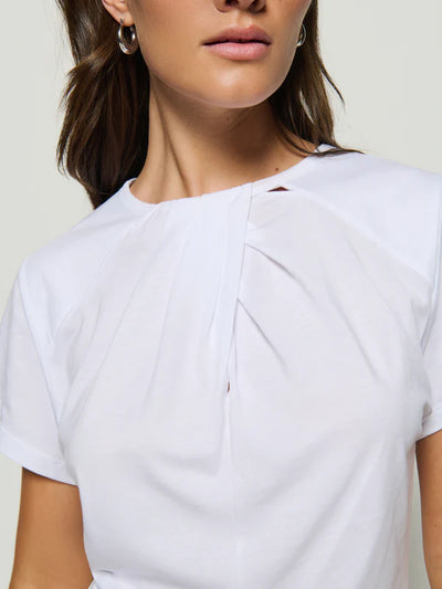 Salonie Pleated Tee - White