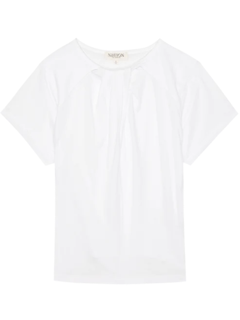 Salonie Pleated Tee - White