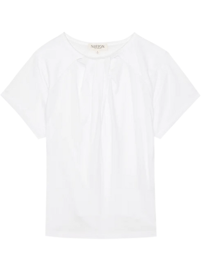 Salonie Pleated Tee - White