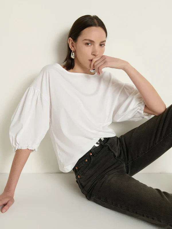 Sandra Boatneck Top - White