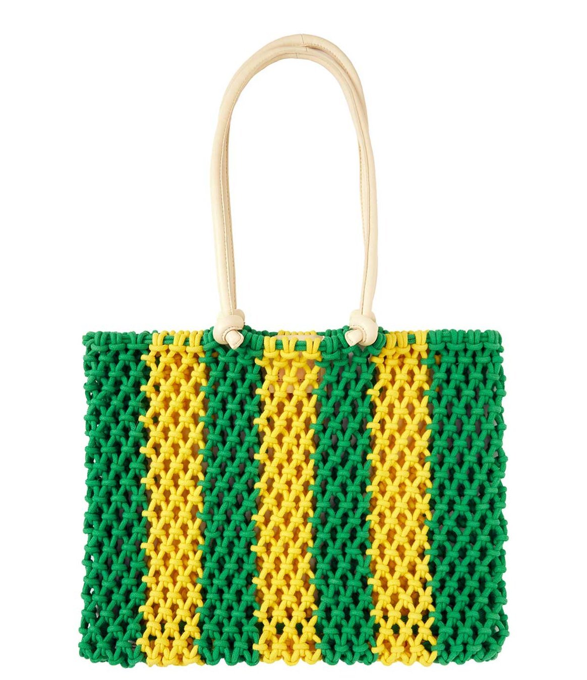 Sandy Beach Tote - Emerald & Bright Yellow Stripe