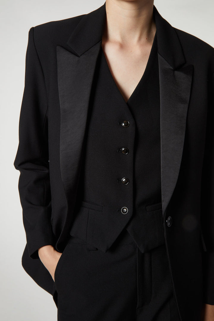 Dylan Tuxedo Jacket - Black