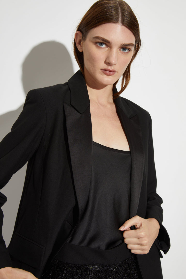 Dylan Tuxedo Jacket - Black