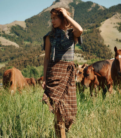 Saskia Skirt - Cornwall Plaid