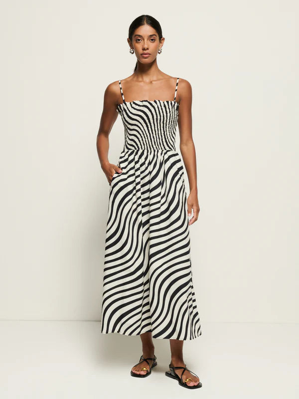 Sibelle Smocked Midi - Swirl