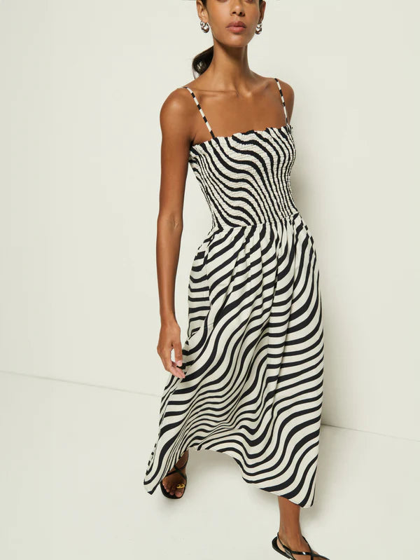 Sibelle Smocked Midi - Swirl