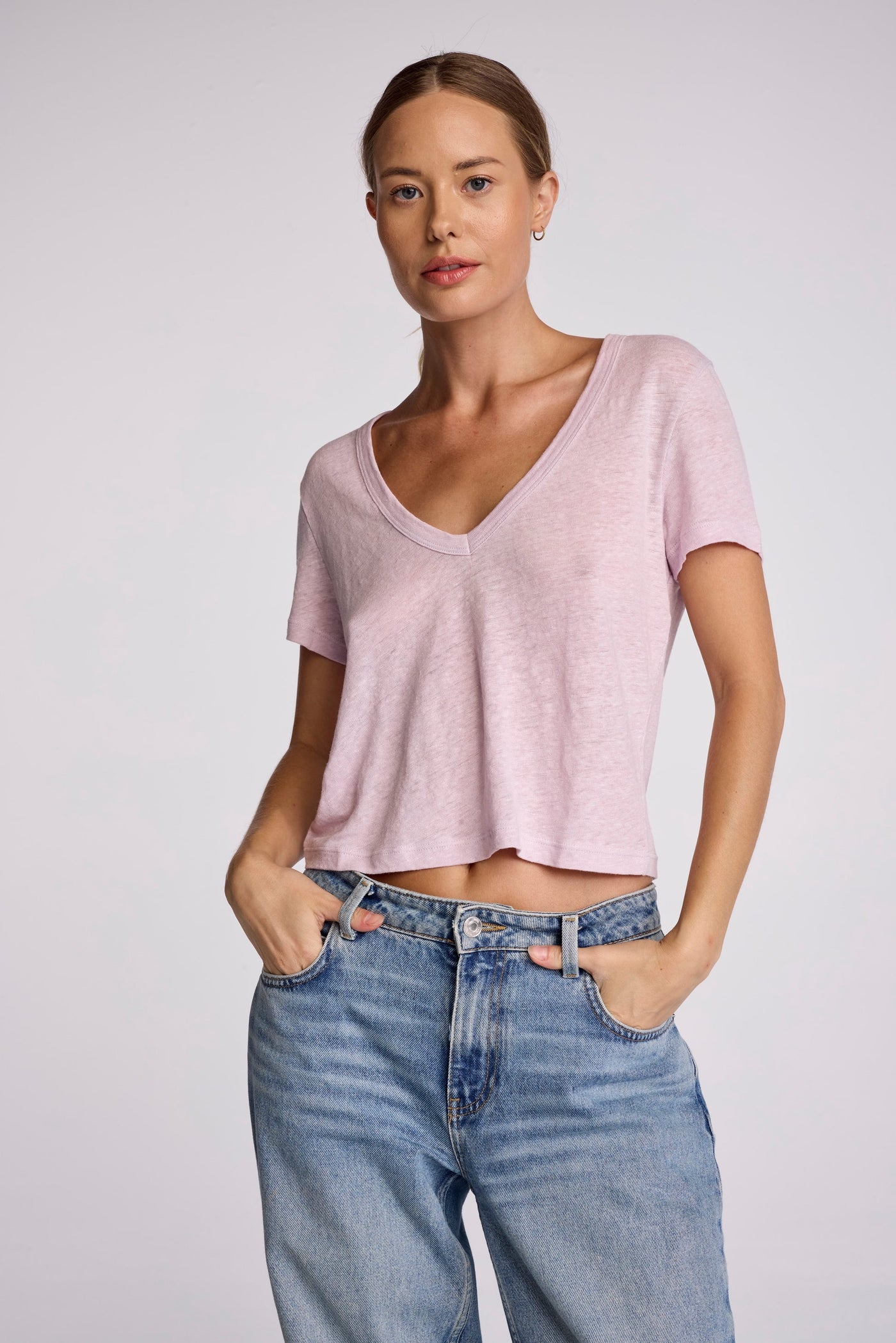 Linen Sister Tee - Lavender Fog