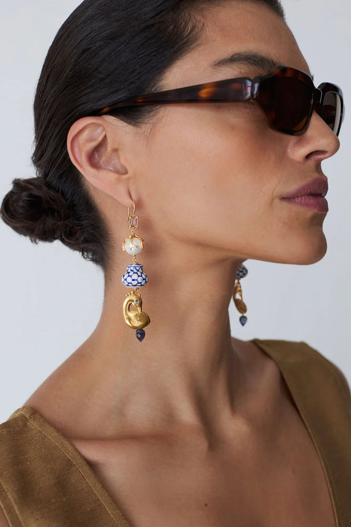Delft Chandelier Earrings - Multi