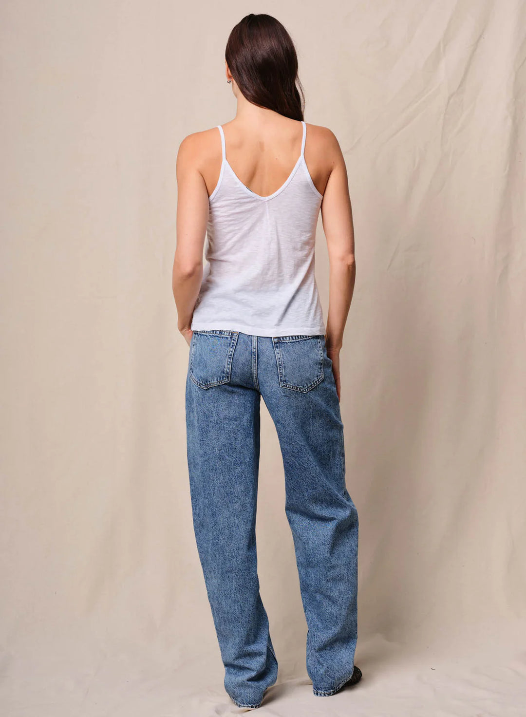 Supima Jersey V-Neck Cami - White