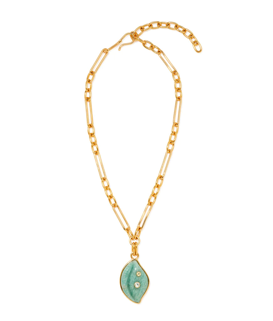 Cowrie Shell Necklace in Amazonite