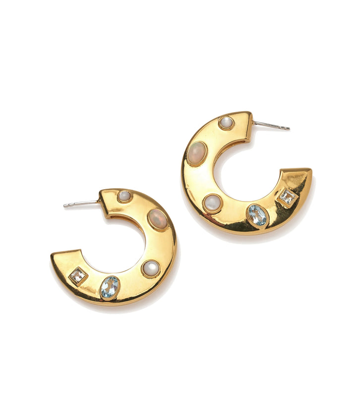 Saucer Hoops - Dotted Pearl