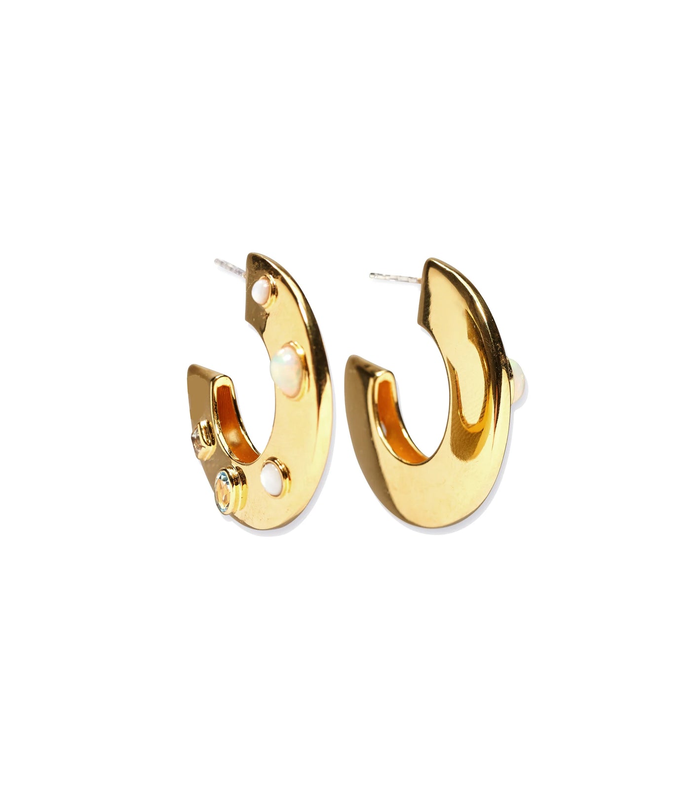 Saucer Hoops - Dotted Pearl