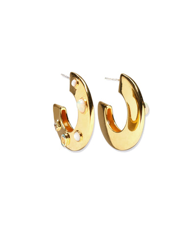 Saucer Hoops - Dotted Pearl