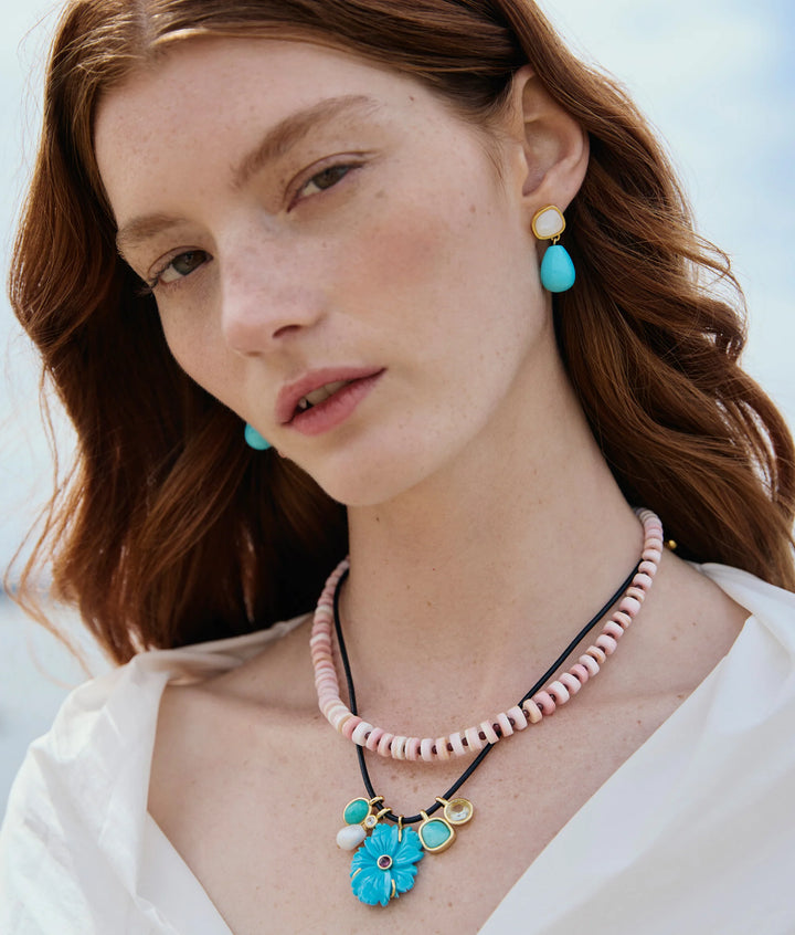 Shibori Flower Necklace