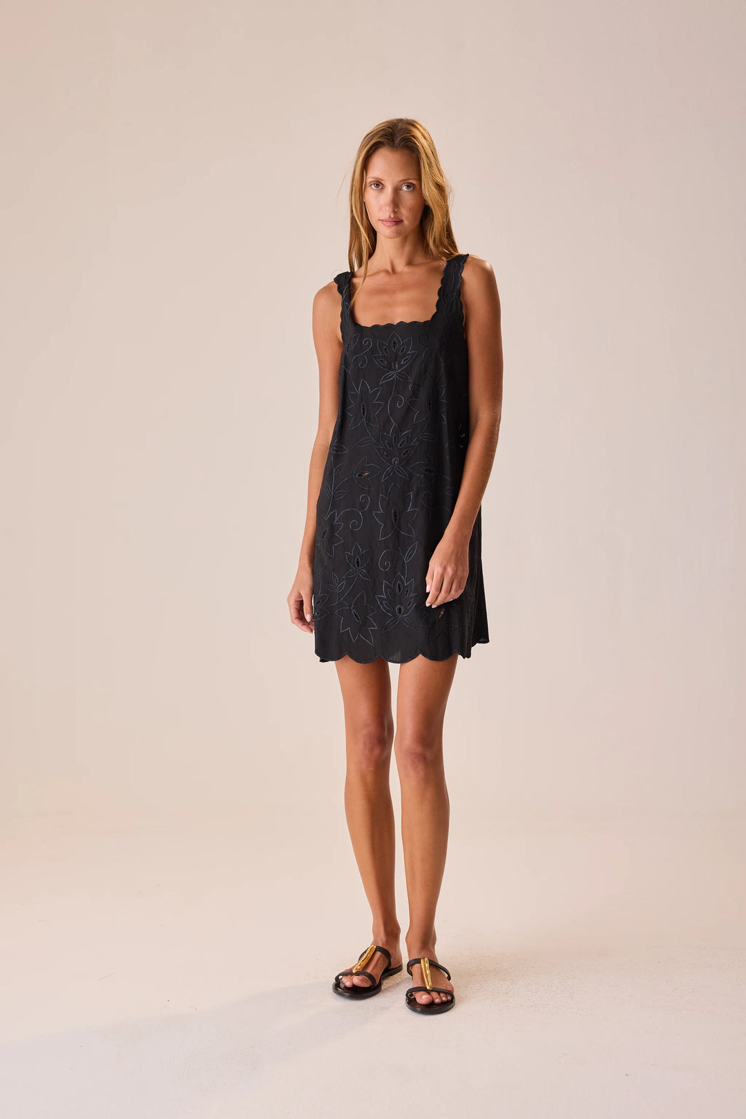 Nadia Dress - Black Embroidery